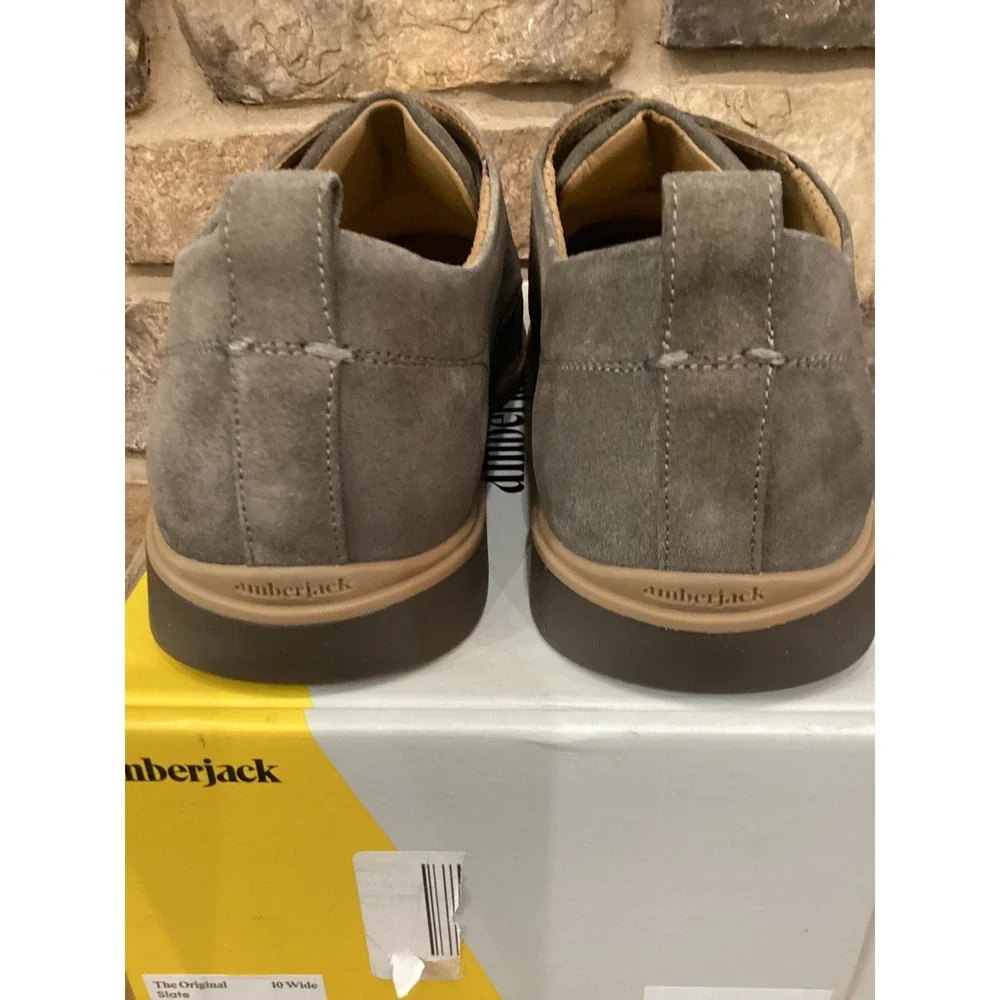 Amberjack The Original Slate Grey Suede Derby Shoes Size 10 Wide Mens New